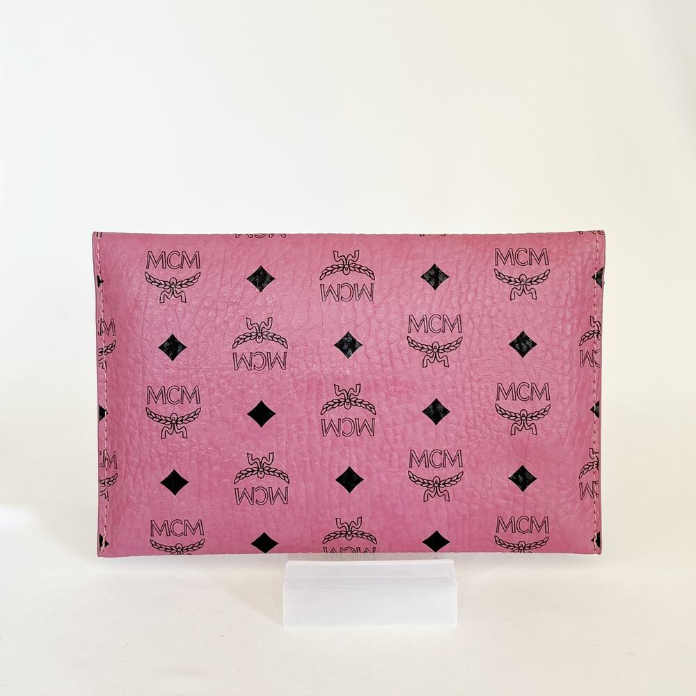 🚨LOW START! MCM Leather Envelope Clutch Pink Visetos - Picture 5 of 12